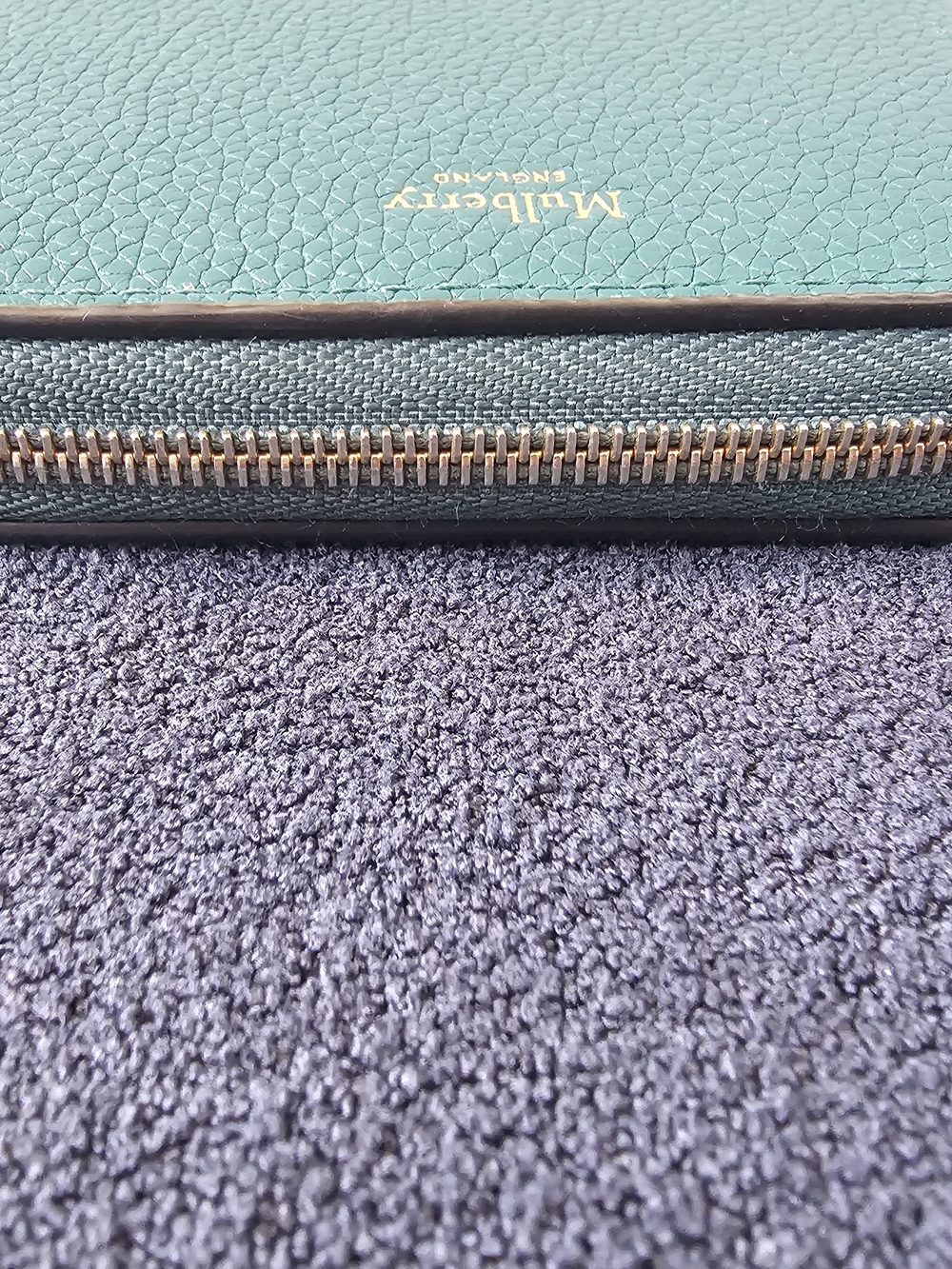 Mulberry Classic Small Zip Around Wallet In Mediterranean Blue/Green - Picture 4 of 7